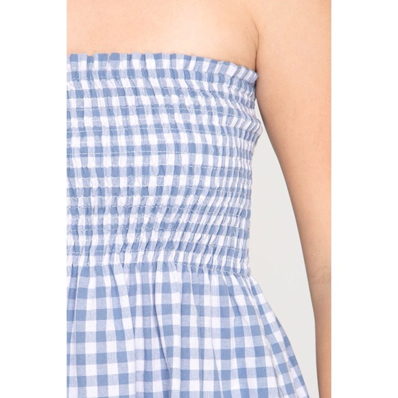 Blue Gingham Print Top - Picture 4 of 7